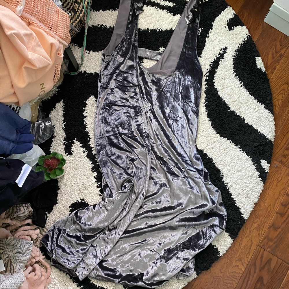 Maeve Velvet Wide Leg Overalls Jumpsuit Medium - Picture 3 of 12